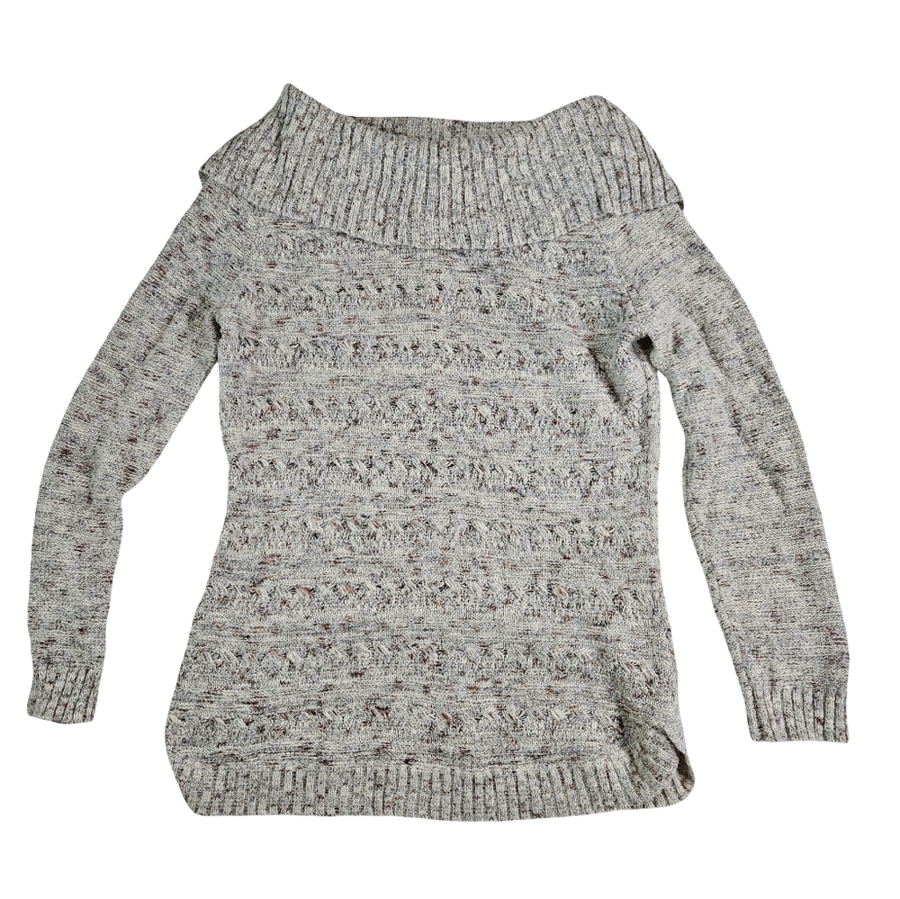 Db Established 1962 Textured Mulitcolor Flek Cowl Neck Sweater, Grey, Medium - Picture 5 of 10